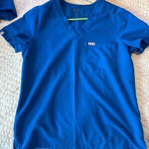 Figs Royal Blue Scrub Top